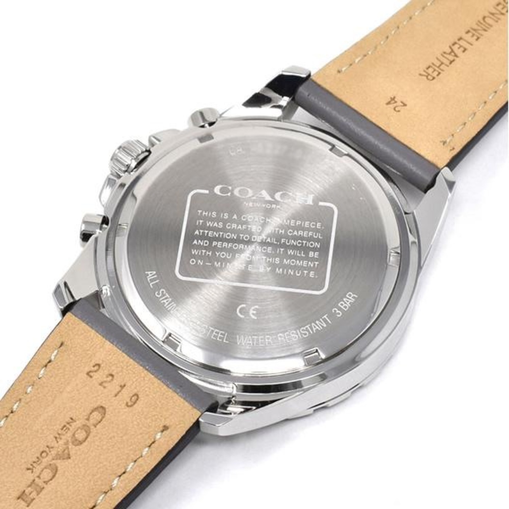 🖤🖤 Coach Kent Grey Dial Grey Leather Strap Watch For Men - 14602561 - Picture 13 of 16